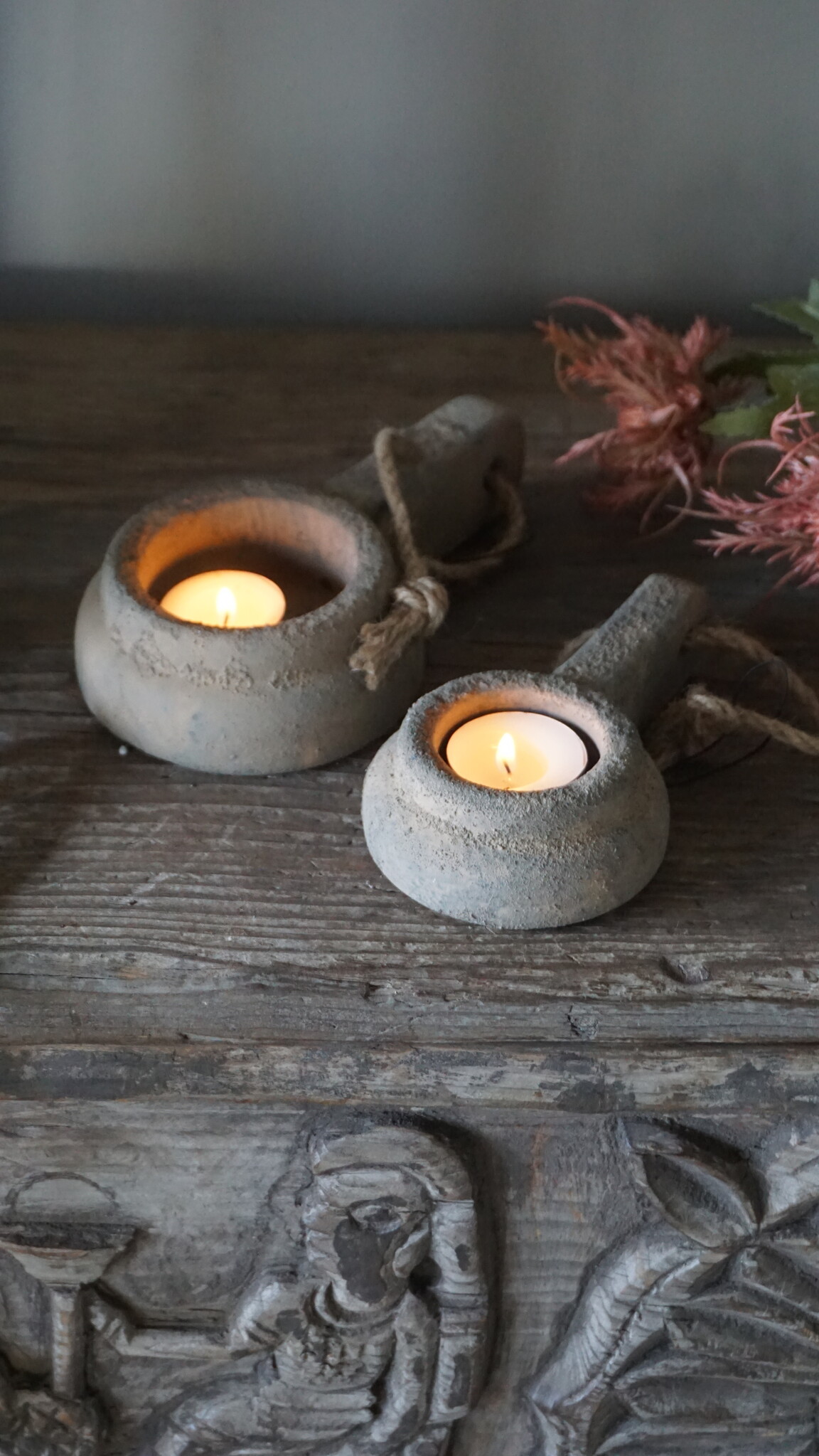 Brynxz Theelichthouder Handgemaakt | Rustic | L19 cm