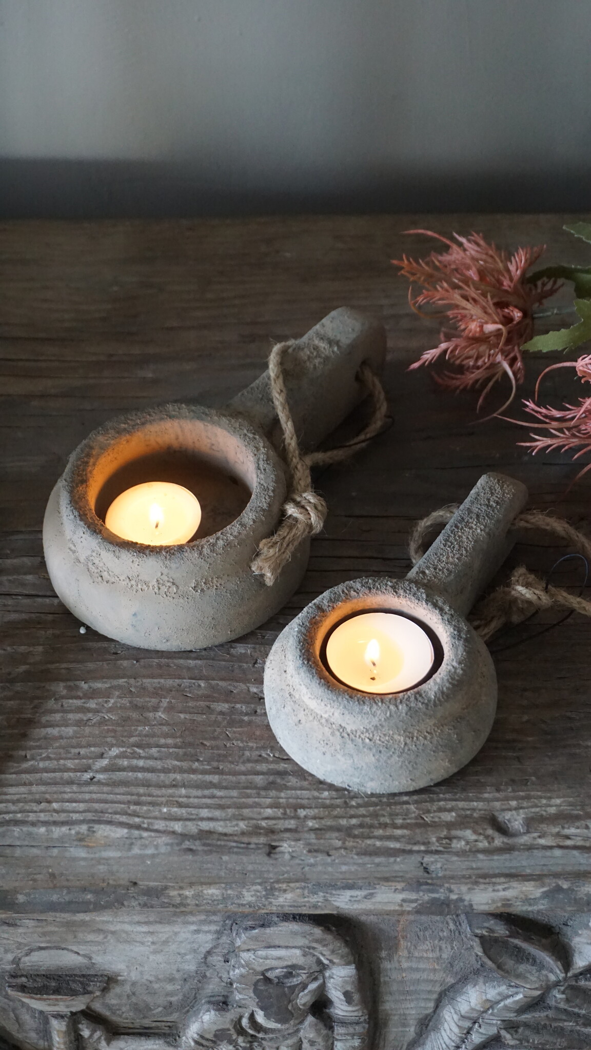 Brynxz Theelichthouder Handgemaakt | Rustic | L14 cm