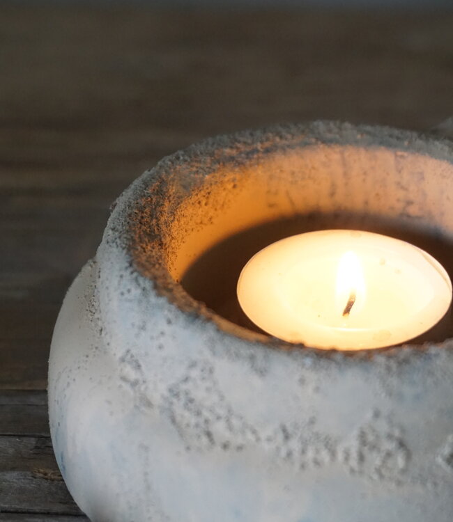 Brynxz Theelichthouder Handgemaakt | Rustic | L14 cm