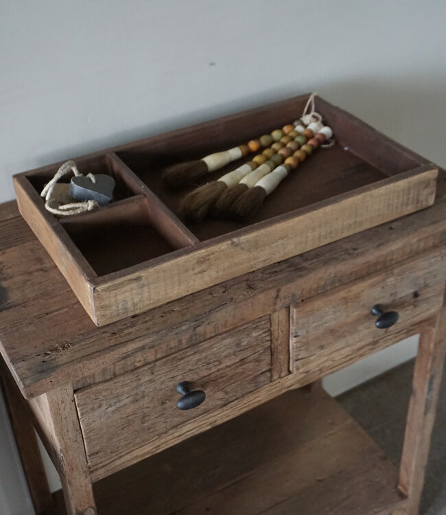 Be-Uniq Dienblad | Tray | Oud Hout | H6,5xB50xD30 cm