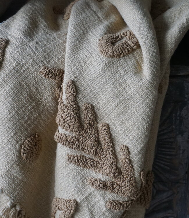 Be-Uniq Plaid Met Borduurwerk | Geel | 170x110 cm