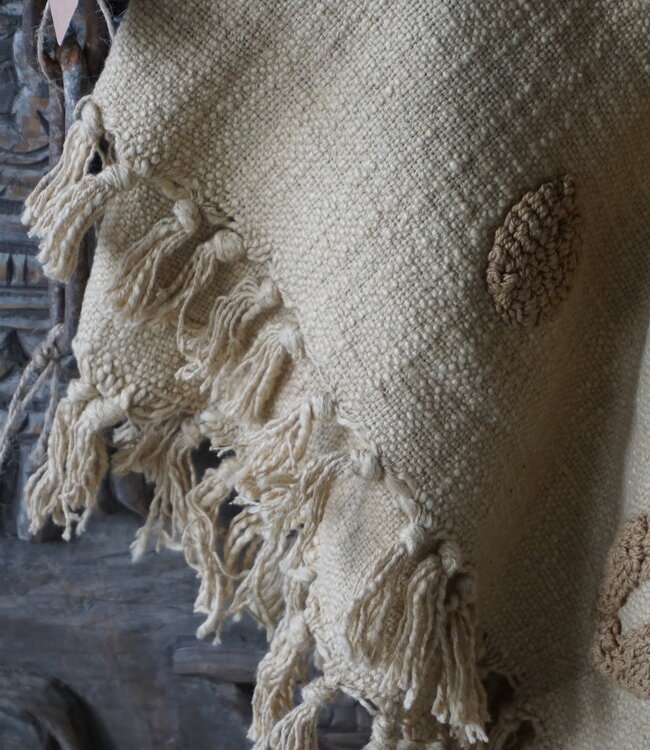 Be-Uniq Plaid Met Borduurwerk | Geel | 170x110 cm