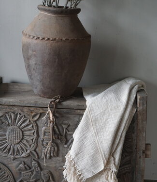 Be-Uniq Plaid Mila linnen/katoen | Ecru