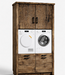Rene Houtman Wasmachinekast Dala H220 x B130 x D65 Cm Geborsteld Oud Eikenhout