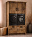 Rene Houtman Wasmachinekast Dala H220 x B130 x D65 Cm Geborsteld Oud Eikenhout