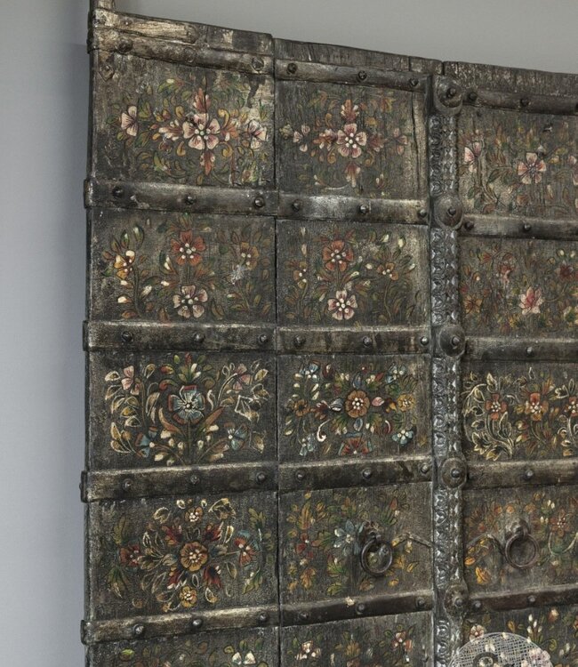 Be-Uniq Deurset Van 2 India Bloemen Schilderwerk H190 x B118 x D3 Cm