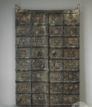 Be-Uniq Deurset Van 2 India Bloemen Schilderwerk H190 x B118 x D3 Cm