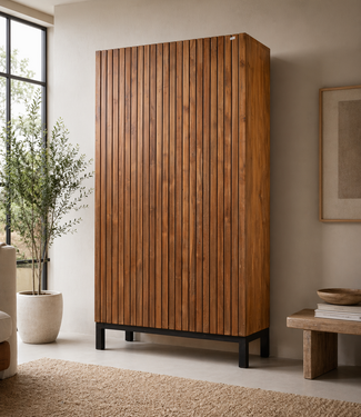 Rene Houtman Opbergkast Millie Houten Panelen H220 x B120 x D40 Cm