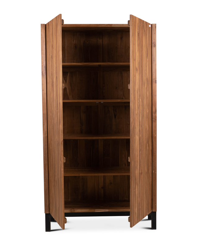 Rene Houtman Opbergkast Millie Houten Panelen H220 x B120 x D40 Cm