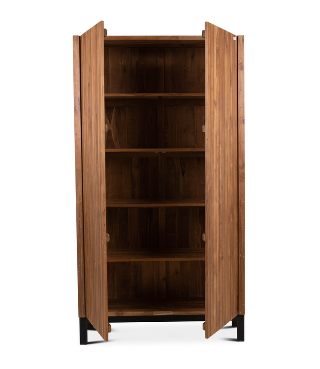 Rene Houtman Opbergkast Millie Houten Panelen H220 x B120 x D40 Cm