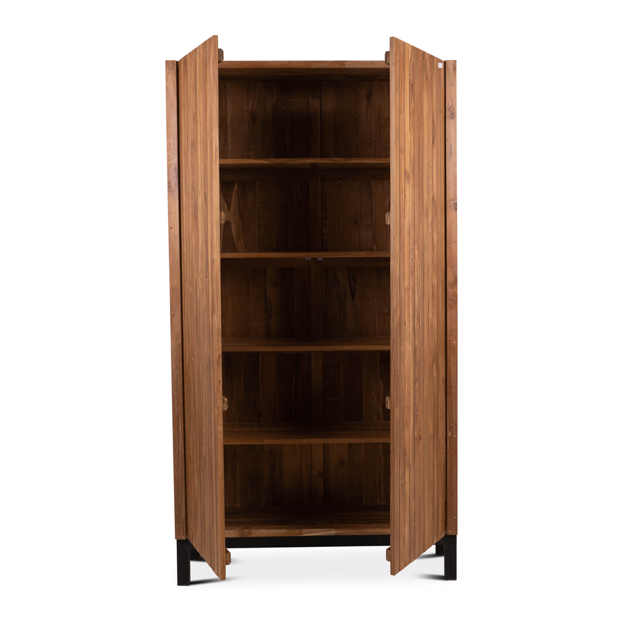 Rene Houtman Opbergkast Millie Houten Panelen H220 x B120 x D40 Cm