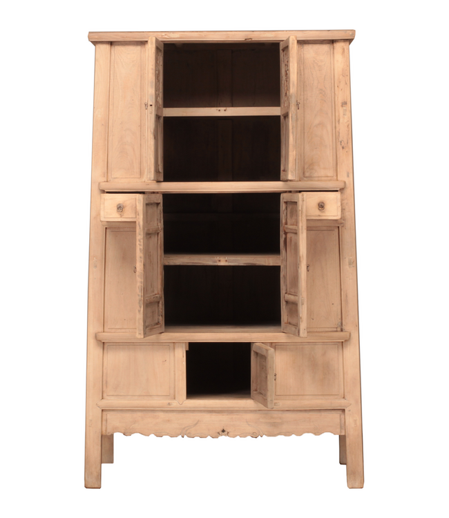 Rene Houtman Kast Indisch Hout Sierlijk Deurtjes Lades H223 x B129 x D60 Cm