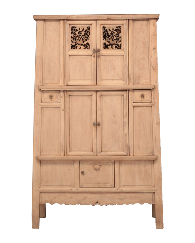 Rene Houtman Kast Indisch Hout Sierlijk Deurtjes Lades H223 x B129 x D60 Cm