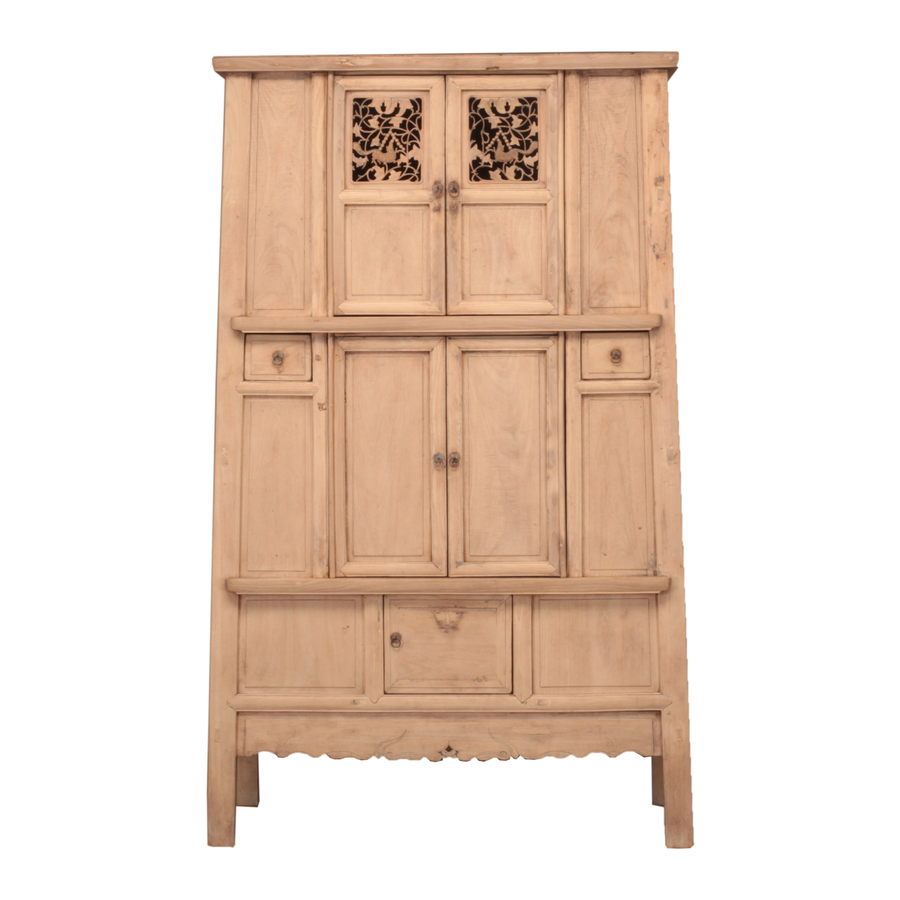 Rene Houtman Kast Indisch Hout Sierlijk Deurtjes Lades H223 x B129 x D60 Cm
