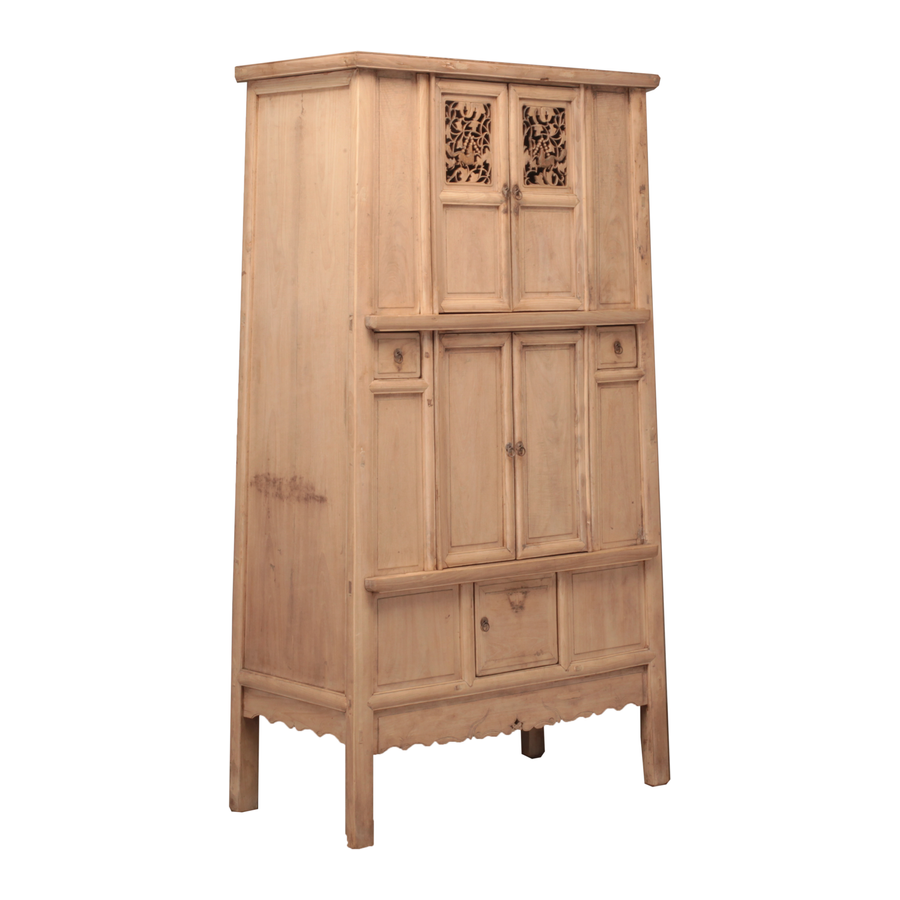 Rene Houtman Kast Indisch Hout Sierlijk Deurtjes Lades H223 x B129 x D60 Cm