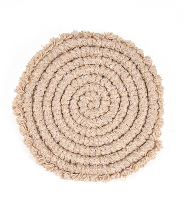 Bazar Bizar Antwerp De katoenen onderzetter - beige - H1 x B12 cm