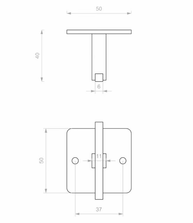 Dauby STUK HAAK PTT WIT BRONS (WB) 50x38mm