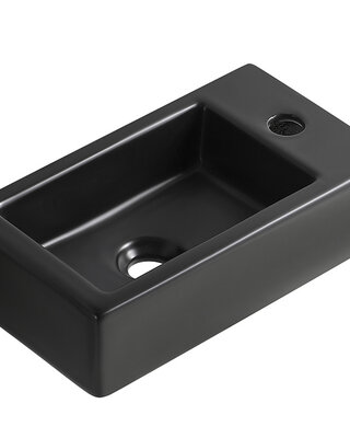 Wiesbaden Rhea M fontein rechts 40 x 22 x 11 cm keramiek mat zwart