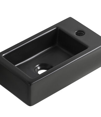 Wiesbaden Rhea M fontein rechts 40 x 22 x 11 cm keramiek mat zwart