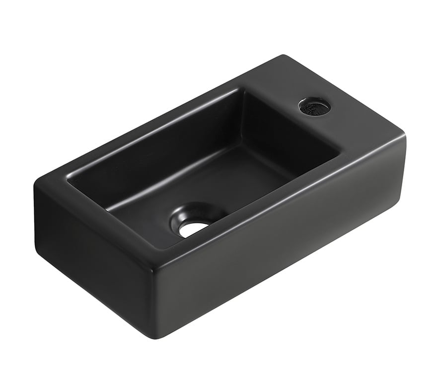 Wiesbaden Rhea M fontein rechts 40 x 22 x 11 cm keramiek mat zwart