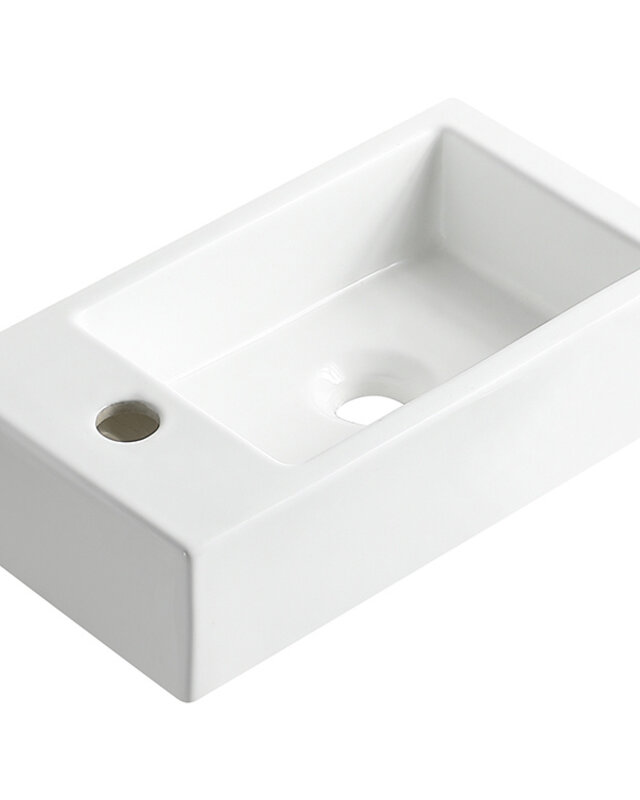 Wiesbaden Rhea M fontein links 40 x 22 x 11 cm keramiek glans wit