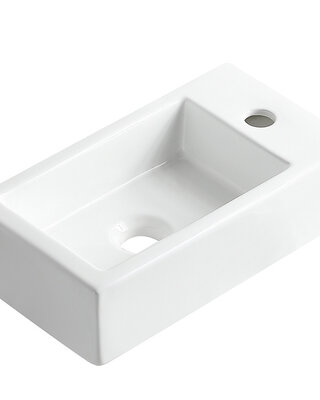 Wiesbaden Rhea M fontein rechts 40 x 22 x 11 cm keramiek glans wit