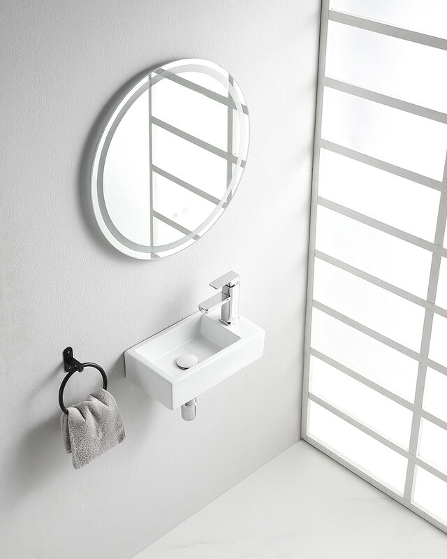 Wiesbaden Rhea M fontein rechts 40 x 22 x 11 cm keramiek glans wit
