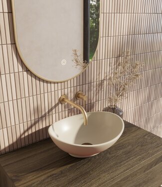 Wiesbaden Barco waskom ovaal 40 x 33 x 14,5 cm keramiek beige