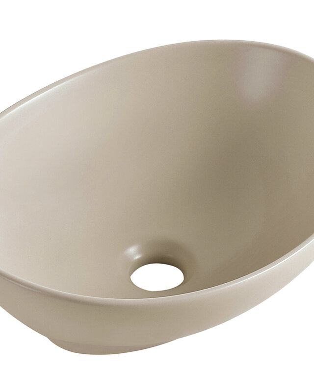 Wiesbaden Barco waskom ovaal 40 x 33 x 14,5 cm keramiek beige