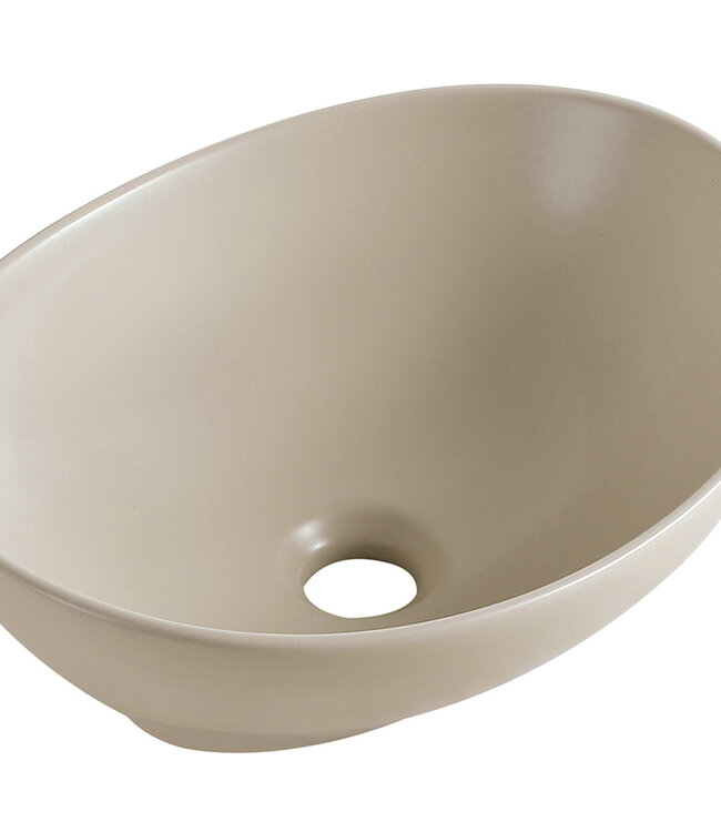 Wiesbaden Barco waskom ovaal 40 x 33 x 14,5 cm keramiek beige