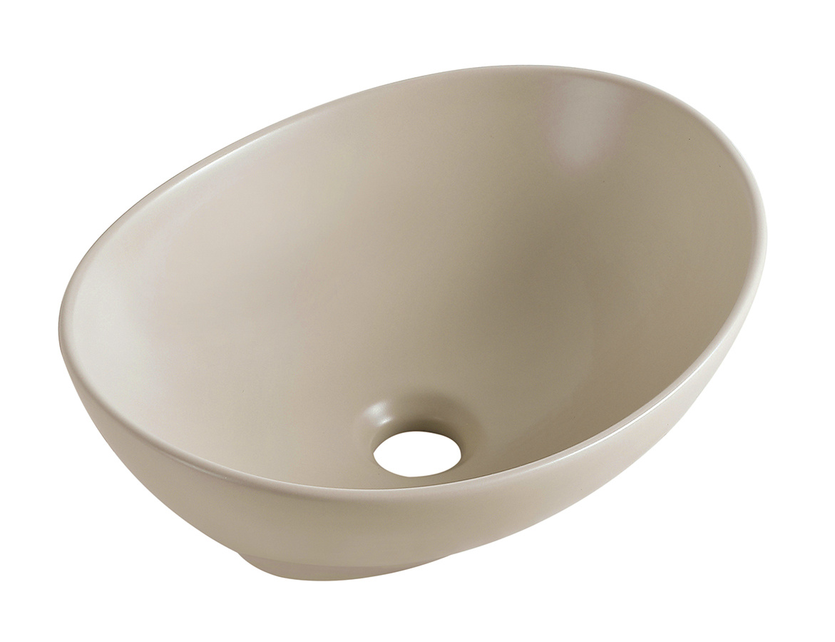 Wiesbaden Barco waskom ovaal 40 x 33 x 14,5 cm keramiek beige