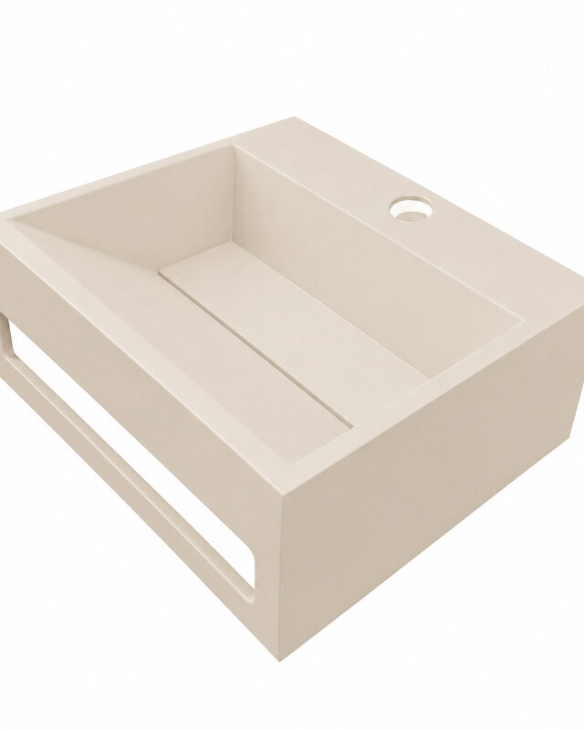 Wiesbaden Julia fontein rechts 35 x 20 x 16 cm solid surface beige