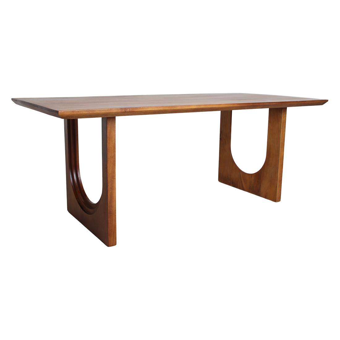 Raw Materials Amsterdam Mangohouten eettafel met ronde en afgeschuinde boog - 240 cm