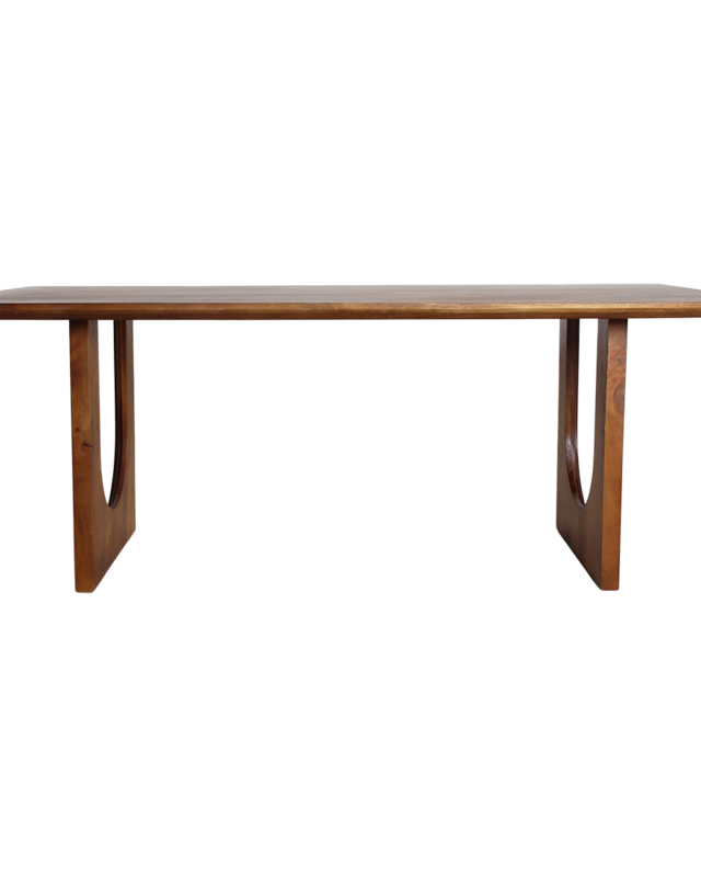 Raw Materials Amsterdam Mangohouten eettafel met ronde en afgeschuinde boog - 240 cm