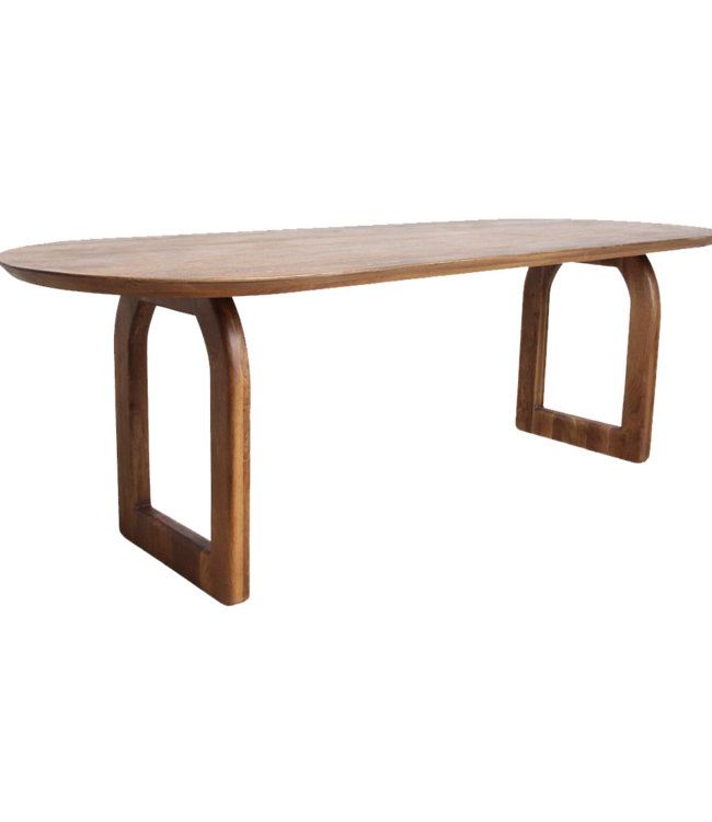 Raw Materials Amsterdam Bullnose Eettafel | Bruin | Open | H76 x B200 x D90 cm