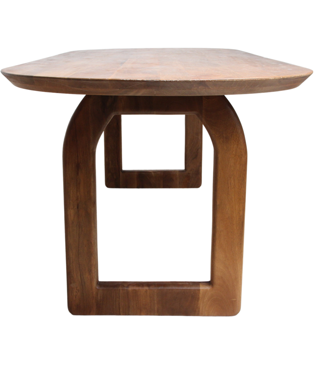 Raw Materials Amsterdam Bullnose Eettafel | Bruin | Open | H76 x B200 x D90 cm