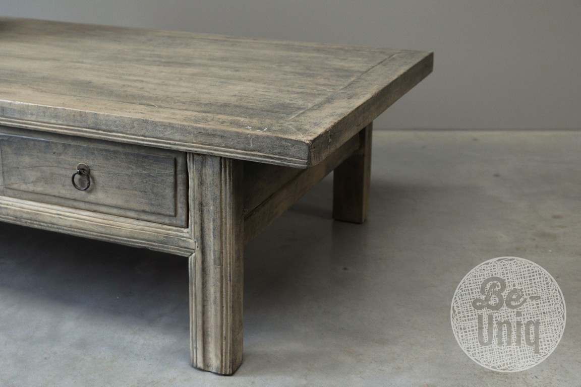Be-Uniq Salontafel 3-Lades Oud Hout China H46 x B160 x D80 Cm