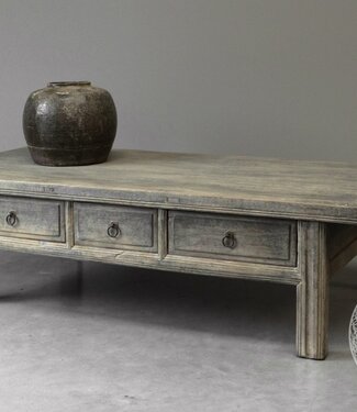 Be-Uniq Salontafel 3-Lades Oud Hout China H46 x B160 x D80 Cm