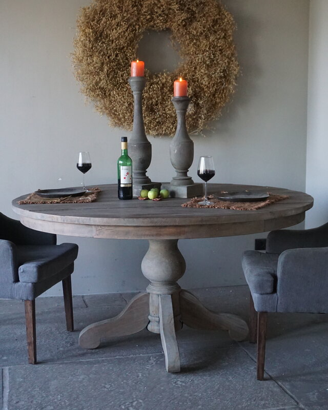 Rene Houtman Eetkamertafel | Rond | Bruin | H80 x D150 cm