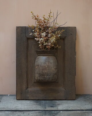 Rene Houtman Wandpaneel Met Vaas/Kruik | Houten Lijst | H48xB40 cm