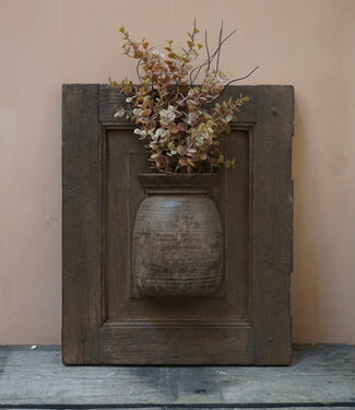 Rene Houtman Wandpaneel Met Vaas/Kruik | Houten Lijst | H48xB40 cm