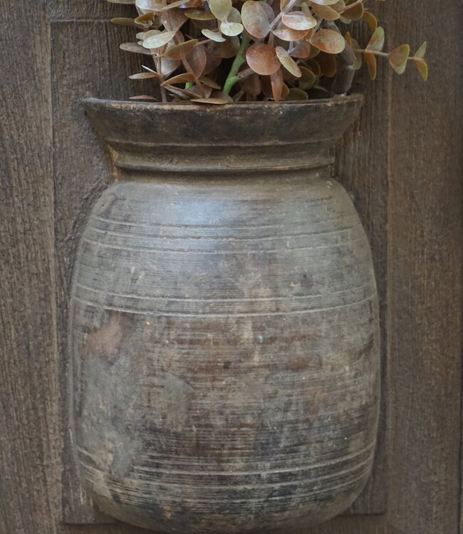 Rene Houtman Wandpaneel Met Vaas/Kruik | Houten Lijst | H48xB40 cm