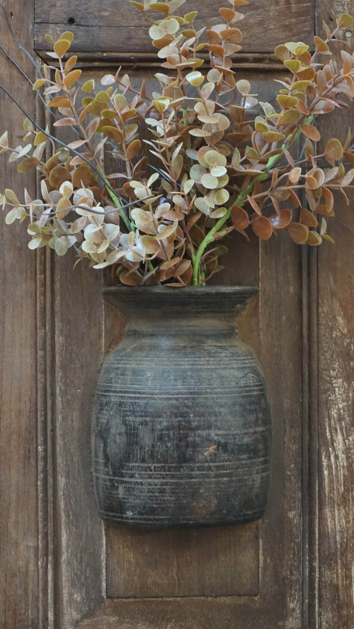 Rene Houtman Wandpaneel Met Vaas/Kruik | Houten Lijst | H55xB28 cm
