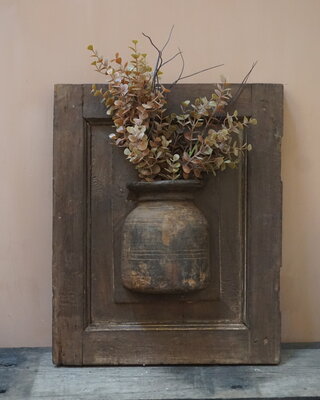 Rene Houtman Wandpaneel Met Vaas/Kruik | Houten Lijst | H48xB39 cm