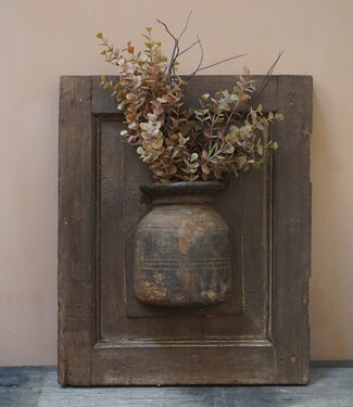 Rene Houtman Wandpaneel Met Vaas/Kruik | Houten Lijst | H48xB39 cm