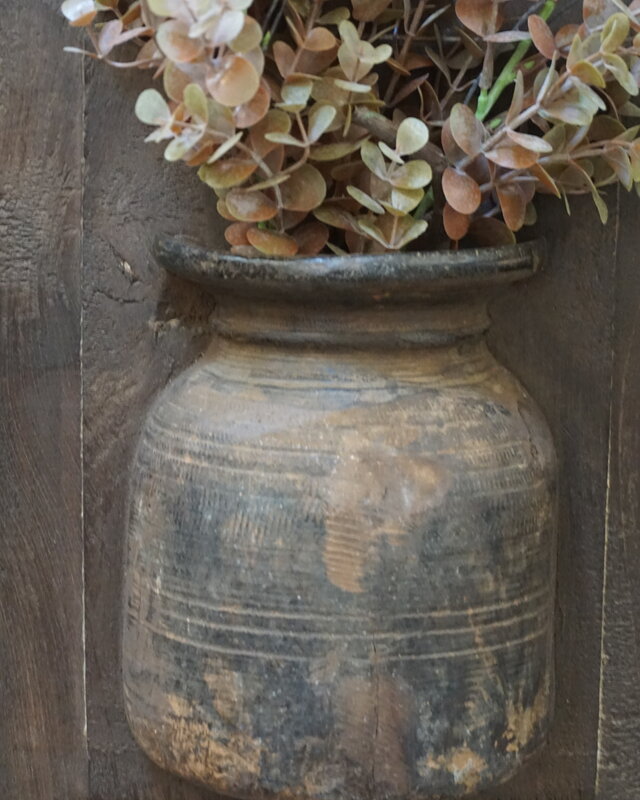 Rene Houtman Wandpaneel Met Vaas/Kruik | Houten Lijst | H48xB39 cm