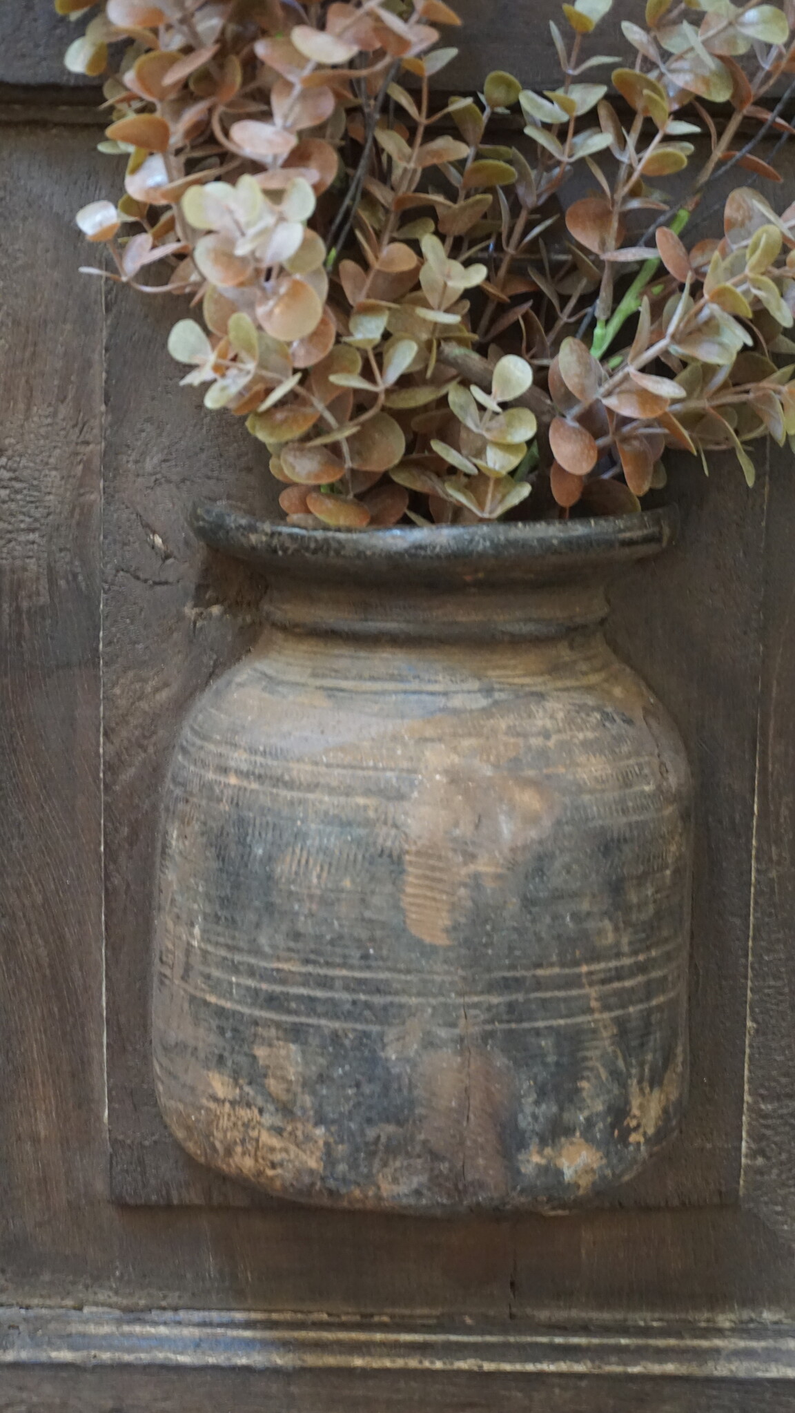 Rene Houtman Wandpaneel Met Vaas/Kruik | Houten Lijst | H48xB39 cm