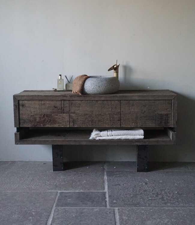 Rene Houtman Zwevend Badmeubel Liv | Oud Eiken | H46,5xB150xD50 cm