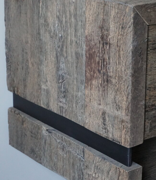 Rene Houtman Zwevend Badmeubel Liv | Oud Eiken | H46,5xB150xD50 cm