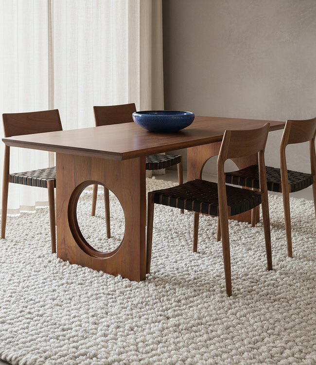 Raw Materials Amsterdam Loop mangohouten eettafel met afgeronde en afgeschuinde randen - 240 cm
